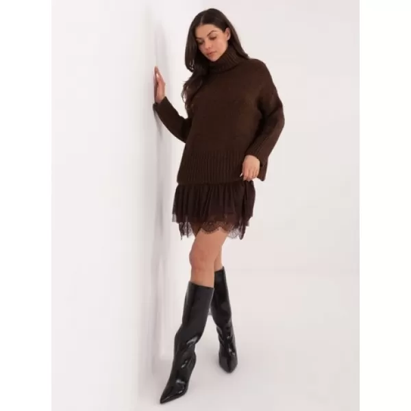  Dámský svetr FACTORY PRICE CH-SW-72989.68 DARK BROWN 
