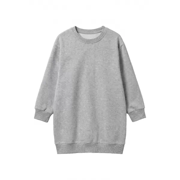  Dívčí mikinové šaty URBAN CLASSICS UCK8565-03061 HEATHER GREY 