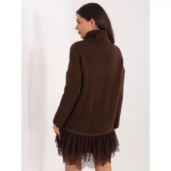  Dámský svetr FACTORY PRICE CH-SW-72989.68 DARK BROWN 