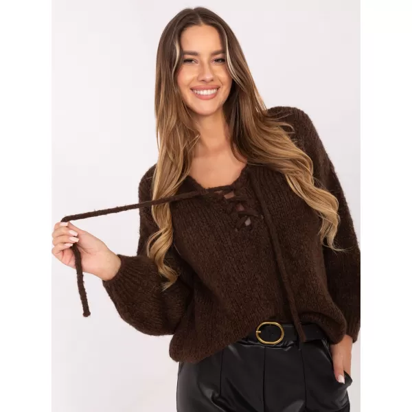  Dámský svetr ITALY MODA MI-SW-0919.18 BROWN 