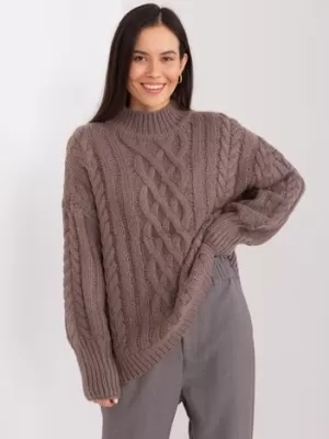 Dámský svetr WOOL FASHION ITALIA AT-SW-2363-2.11P BROWN