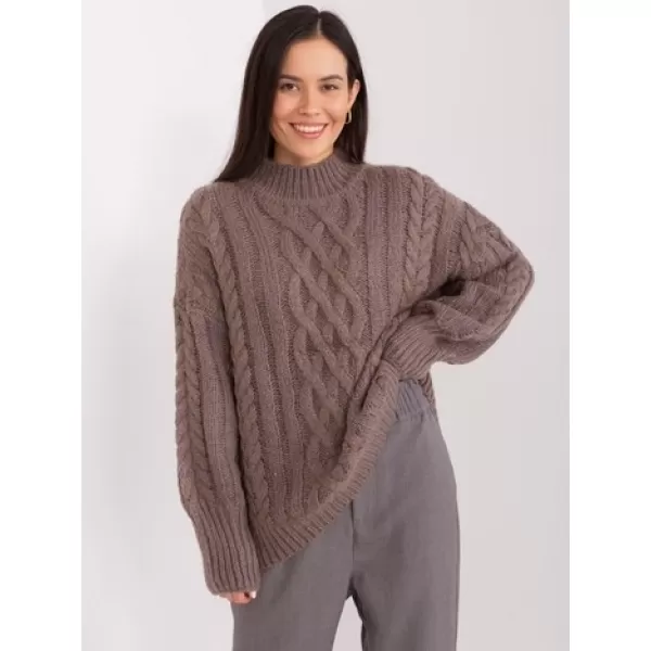  Dámský svetr WOOL FASHION ITALIA AT-SW-2363-2.11P BROWN 