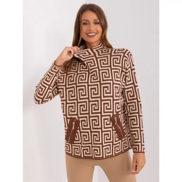  Dámský svetr WOOL FASHION ITALIA AT-SW-2341.00P BROWN 