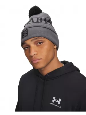 Pánská čepice UNDER ARMOUR M HALFTIME POM BEANIE 1386634-025 ŠEDÁ
