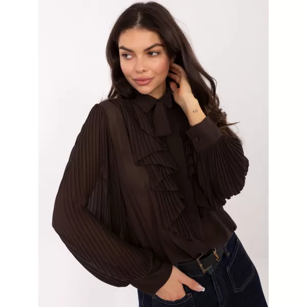  Dámská halenka ITALY MODA MI-KS-A2818.09 DARK BROWN 