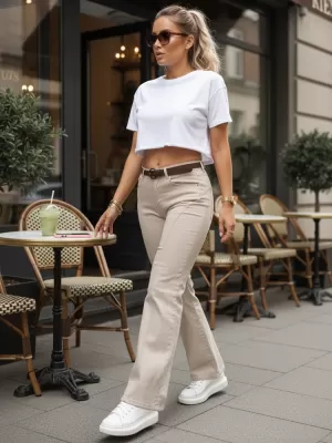 Dámské kalhoty DSTREET ECRU