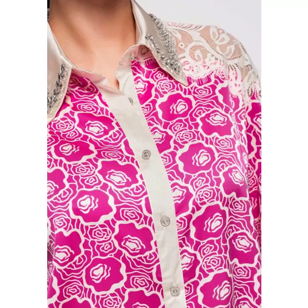  Dámská košile LARICA OW-SH-E0023 FUCHSIA 