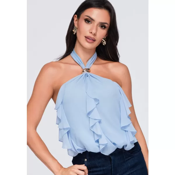  Dámská blůza OMBRE OW-TS-E0077 BLUE 