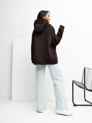 Dámská mikina RUE PARIS RV-BL-A1034.26 DARK BROWN