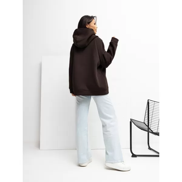  Dámská mikina RUE PARIS RV-BL-A1034.26 DARK BROWN 