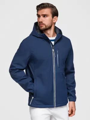 Pánská softshellová bunda OMBRE OM-JANP-0292 NAVY BLUE