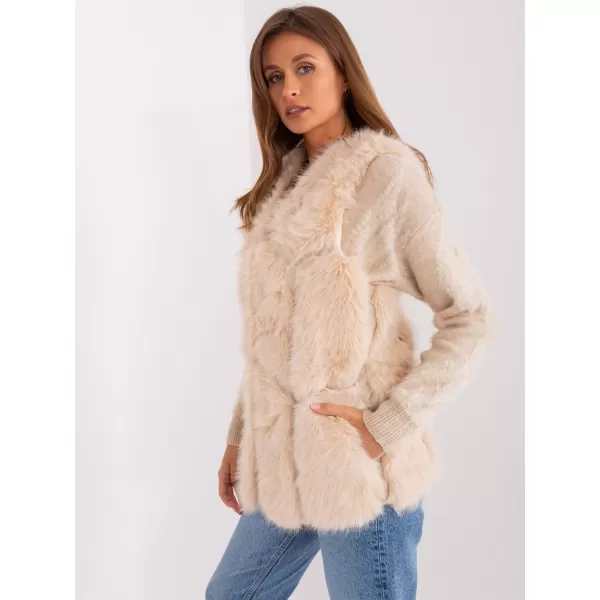  Dámská vesta WOOL FASHION ITALIA AT-KZ-2375.00P BEIGE 
