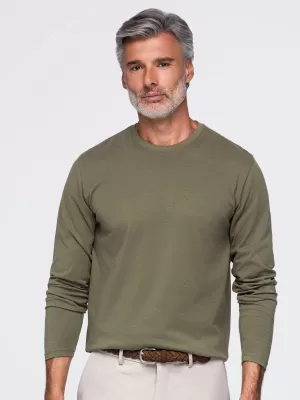 Pánské tričko OMBRE OM-LSBL-0142 DARK OLIVE