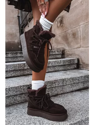 Dámské sněhule BIG STAR SHOES UU274316 BROWN/BEIGE SHADOWS