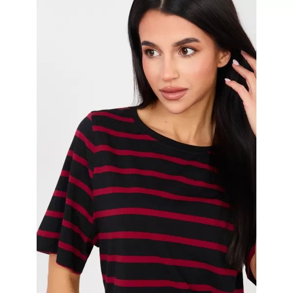  Dámské tričko RUE PARIS RV-TS-A1087.74 BLACK AND RED 