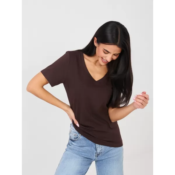  Dámské tričko RUE PARIS RV-TS-A1095.33 DARK BROWN 