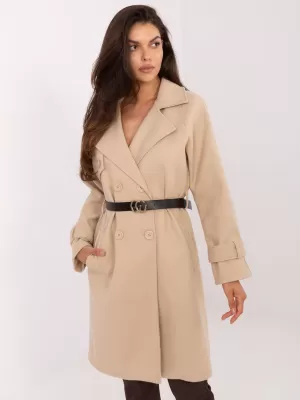 Dámský kabát RUE PARIS IT-PL-FL5712.84 BEIGE