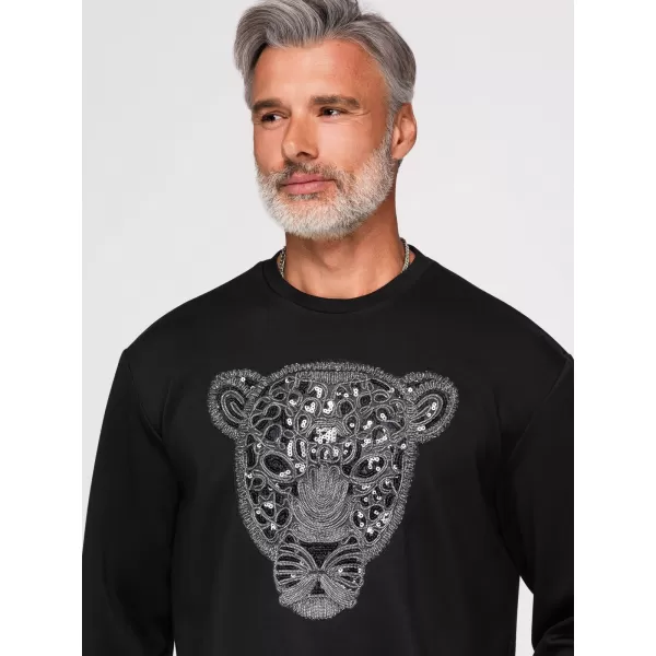  Pánská mikina OMBRE OM-SSNZ-0273 BLACK 