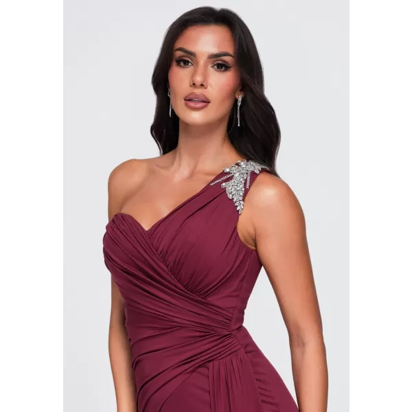  Dámské šaty LARICA LA-OM-DLR465 BURGUNDY 