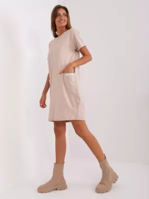 Dámské šaty RUE PARIS RV-SK-8724-1.91 BEIGE