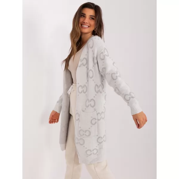  Dámský svetr WOOL FASHION ITALIA AT-SW-23401-A.86 LIGHT GREY 