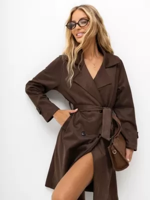 Dámský kabát ITALY MODA MI-PL-A515116.84 DARK BROWN