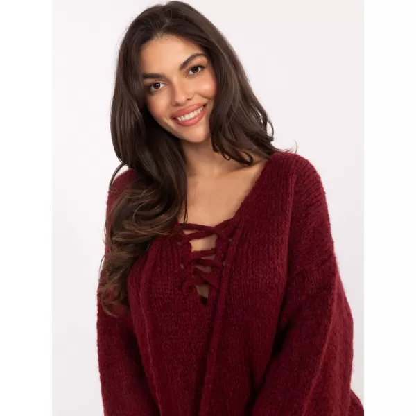  Dámský svetr ITALY MODA MI-SW-0919.18 BURGUNDY 