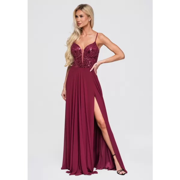  Dámské šaty LARICA LA-OM-DLR374 MAROON 