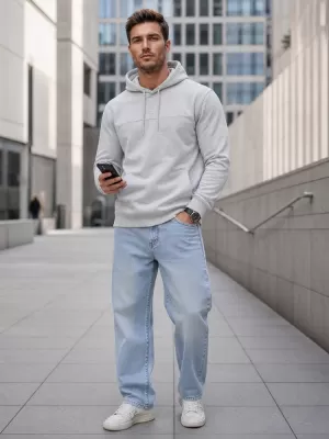 Pánská mikina DSTREET SVĚTLE ŠEDÁ