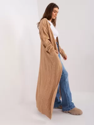 Dámský kardigan WOOL FASHION ITALIA AT-SW-2395.30 CAMEL