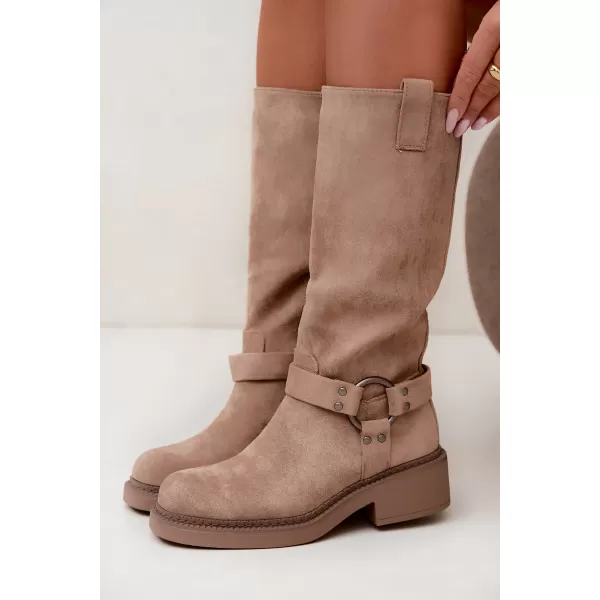  Dámské kozačky BOTO LQ-163 KHAKI 