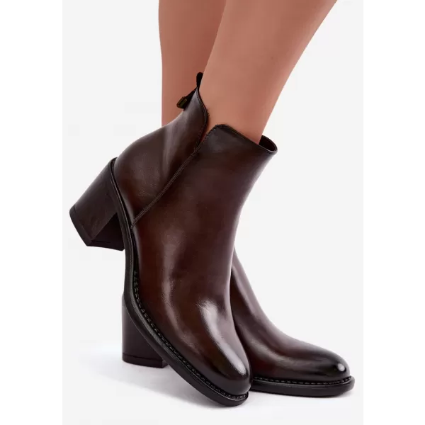  Dámské kotníkové boty VINCEZA 58650 DARK BROWN 