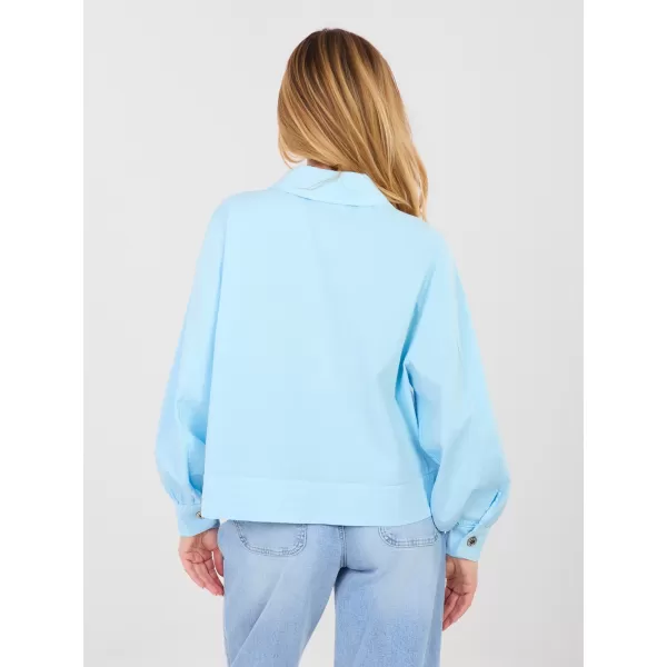  Dámská halenka RUE PARIS IT-KR-FL10071.50 LIGHT BLUE 