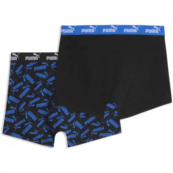  Pánské boxerky PUMA MEN ELEMENTS SCATTERED PRINT BOXERS 94780202 BLUE/BLACK 