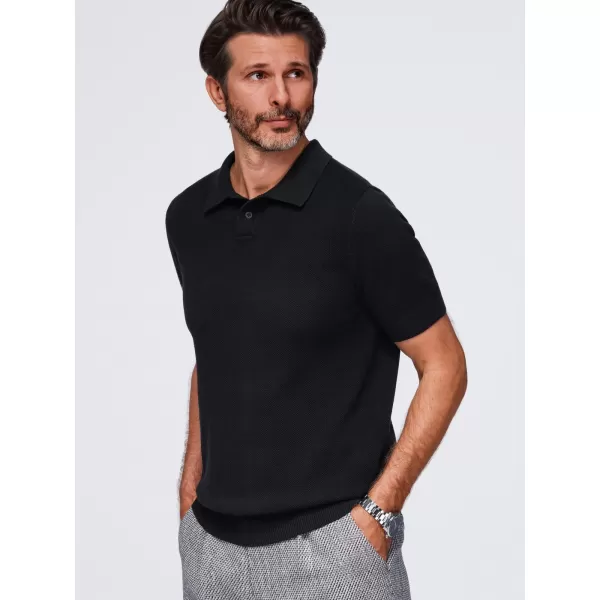  Pánské polo tričko OMBRE OM-POSS-0178 BLACK 