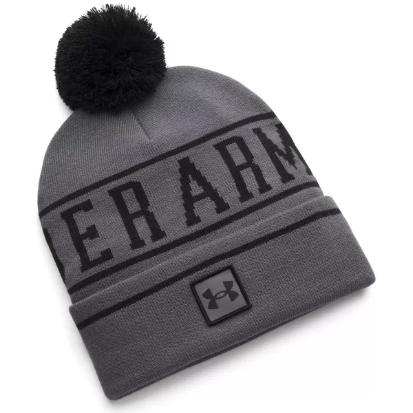  Pánská čepice UNDER ARMOUR M HALFTIME POM BEANIE 1386634-025 ŠEDÁ 