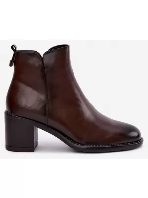 Dámské kotníkové boty VINCEZA 58650 DARK BROWN