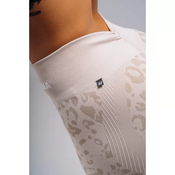  Kompresní push-up legíny s leopardím vzorem NEBBIA PRIMAL 849 CREAM LEOPARD 