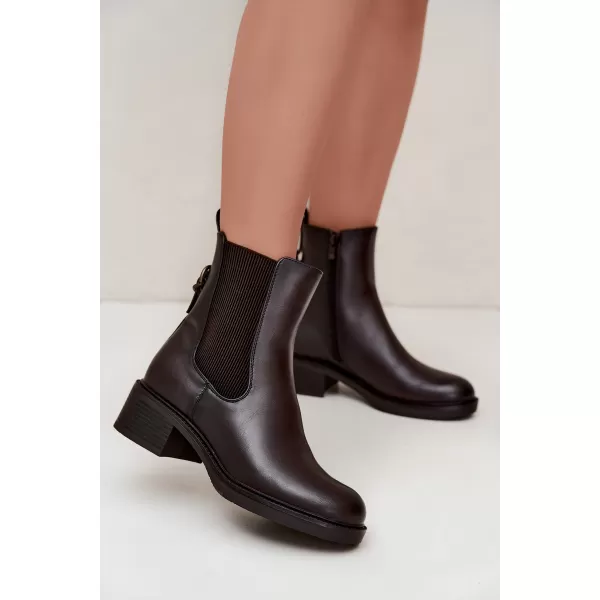  Dámské kotníkové boty SERGIO LEONE BT-04 DARK BROWN 