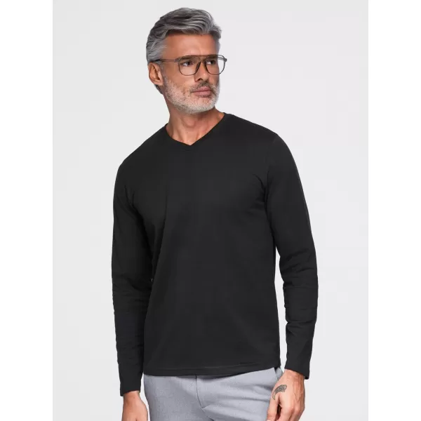  Pánské tričko OMBRE OM-LSBL-0143 BLACK 