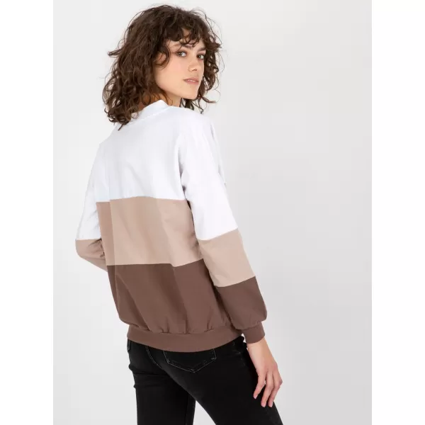  Dámská mikina RUE PARIS RV-BL-8328.65P WHITE-BROWN 