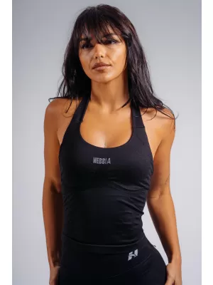 Halter top s vestavěnou podprsenkou NEBBIA PRIMAL 863 BLACK
