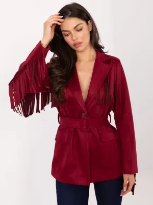 Dámský kabát RUE PARIS IT-PL-5792.33 BURGUNDY