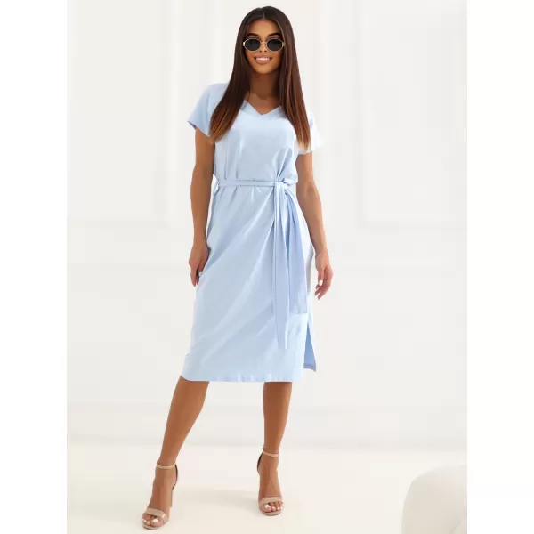  Dámské šaty RUE PARIS RV-SK-A1447.78 LIGHT BLUE 