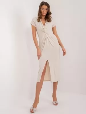 Dámské šaty ITALY MODA DHJ-SK-17302K.93 LIGHT BEIGE