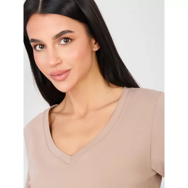  Dámské tričko RUE PARIS RV-TS-A1095.33 DARK BEIGE 