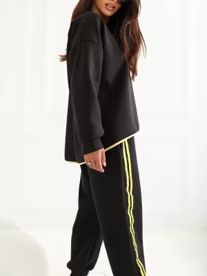 Dámská tepláková souprava RUE PARIS IT-KMPL-22216.75 BLACK