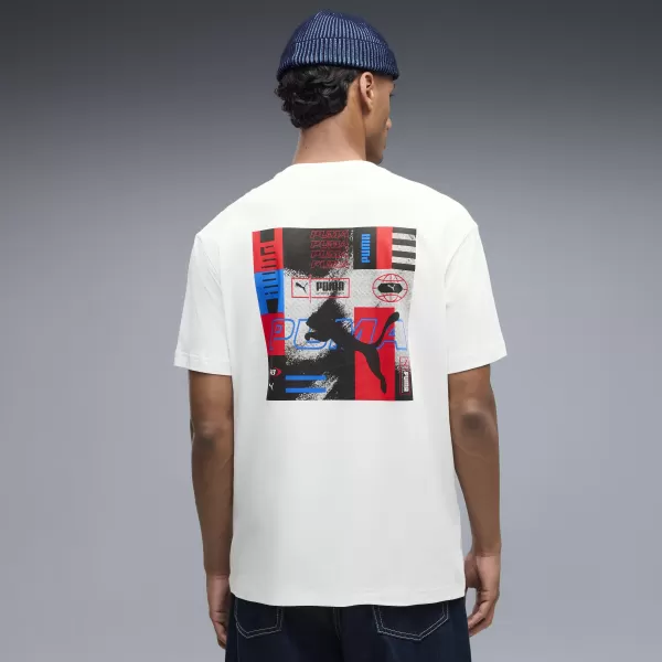  Pánské triko PUMA GRAPHICS RELAXED STACKED TEE 69436802 PUMA WHITE 