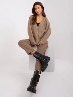 Dámský svetr WOOL FASHION ITALIA AT-SW-2358.31 DARK BEIGE