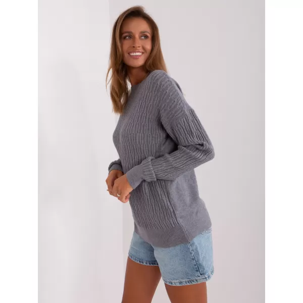  Dámský svetr WOOL FASHION ITALIA AT-SW-2338.14P DARK GREY 